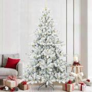vidaXL Plast Hingad Julgran med 300 LED-lampor med stativ 240 cm PVC