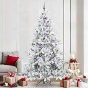 vidaXL Plast Hingad Julgran med 300 LED-lampor med stativ 240 cm PVC