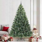 vidaXL Konstgjord julgran med 300 LED-lampor Grön 240 cm PE och PVC