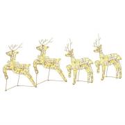 vidaXL LED Renar med 80 LED-lampor 4 pcs Guld PET