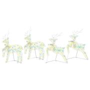 vidaXL LED Renar med 80 LED-lampor 4 pcs Flerfärgad PET