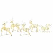 vidaXL LED Renar med 40 LED-lampor 5 pcs Guld PET