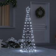 vidaXL LED Julgran med 390 LED-lampor med stativ Kallvit 250 cm Järn