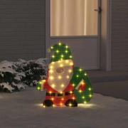 vidaXL Belyst jultomte Varmvit 62 x 70 cm Glittertyg