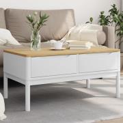 vidaXL Soffbord FLORO vit 99x55,5x45 cm massiv furu