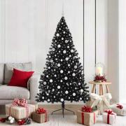 vidaXL Konstgjord Förbelyst Julgran Svart 180 cm PVC