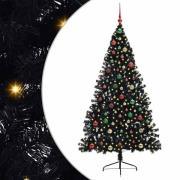 vidaXL Konstgjord Förbelyst Julgran Svart 180 cm PVC
