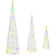 vidaXL Julgran 3 pcs Flerfärgsdesign 20 x 20 x 80 cm Akryl