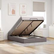 vidaXL Ottoman sängram med madrass taupe 140x190 cm tyg