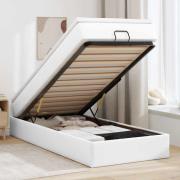 vidaXL Ottoman sängram med madrass vit 80x200 cm konstläder