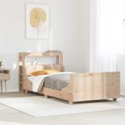 vidaXL Sängram utan madrass 100x200 cm massiv furu