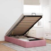 vidaXL Ottoman sängram utan madrass rosa 80x200 cm sammet