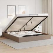 vidaXL Ottoman sängram utan madrass cappuccino 200x200 cm konstläder