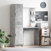 vidaXL Skrivbord med förvaring 2 pcs Betonggrå 78.5 x 37 x 154.5 cm