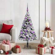 vidaXL Konstgjord julgran med stativ Vit 120 cm PVC och Stål och Plast