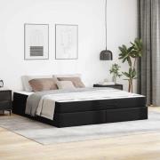 vidaXL Sängram med madrass med madrass Svart 180 x 200 cm Konstläder