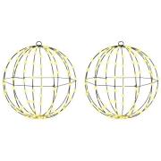 vidaXL Ball med 192 LED-lampor 2 pcs Varmvit 40 cm Metall