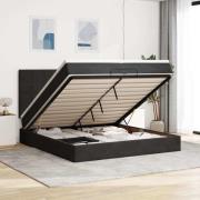 vidaXL Ottoman sängram med madrasser svart 200x200 cm sammet
