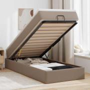 vidaXL Ottoman sängram med madrass cappuccino 90x190 cm konstläder