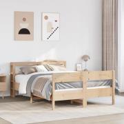 vidaXL Sängram utan madrass 140x190 cm massiv furu