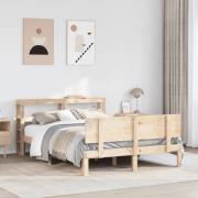 vidaXL Sängram med huvudgavel 140x190 cm massiv furu