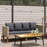 vidaXL Trädgårdssoffa 2-sits med dynor konstrotting beige