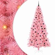vidaXL Julgran med 300 LED-lampor med stativ Rosa 240 cm PVC