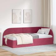 vidaXL Hörn Sängram med huvudgavel Vinröd 100 cm x 200 cm Sammet