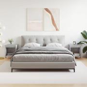 vidaXL Sängbord 2 st betonggrå 40x35x50 cm konstruerat trä