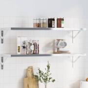 vidaXL Hyllfästen 4 st 30x2,5x15,5 cm silver rostfritt stål