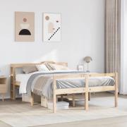 vidaXL Seniorsäng med sänggavel 140x200 cm massivt furu