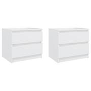 vidaXL Sängbord 2 st vit 50x39x43,5 cm konstruerat trä