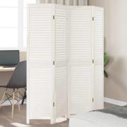 vidaXL Rumsavdelare 4 paneler vit massivt kejsarträ