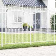 vidaXL Trädgårdsstängsel Vit 240 x 202,5 cm Pulverlackerad stål