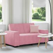 vidaXL Soffa 2-sits rosa 160x78x84 cm sammet