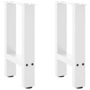 vidaXL Soffbordsben vita 2 st 28x(42-43) cm stål