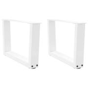 vidaXL Soffbordsben V-formade 2 st vita 60x(30-31,3) cm stål