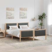 vidaXL Sängram brun och mörkgrå 160 x 200 cm Massiv furu