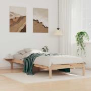 vidaXL Sängram med sidobord Naturfärg 90 x 210 cm Massiv furu