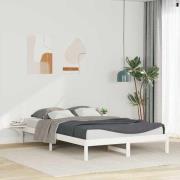 vidaXL Sängram med sidobord Vit 160 x 210 cm Massiv furu