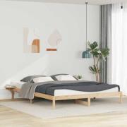 vidaXL Sängram med sidobord Naturfärg 200 x 210 cm Massiv furu
