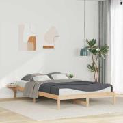 vidaXL Sängram med sidobord Naturfärg 160 x 220 cm Massiv furu