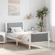 vidaXL Sängram med huvudgavel Ljusgrå 75 x 190 cm tyg