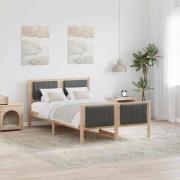vidaXL Sängram brun och mörkgrå 120 x 200 cm Massiv furu