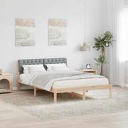 vidaXL Sängram Brun och ljusgrå 140 x 190 cm Massiv furu