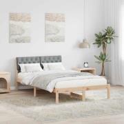 vidaXL Sängram Brun och ljusgrå 120 x 190 cm Massiv furu