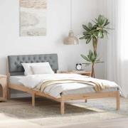 vidaXL Sängram Brun och ljusgrå 100 x 200 cm Massiv furu