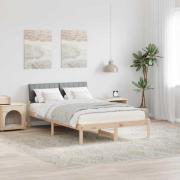 vidaXL Sängram Brun och ljusgrå 120 x 190 cm Massiv furu