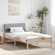 vidaXL Sängram Brun och ljusgrå 100 x 200 cm Massiv furu