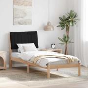 vidaXL Sängram med huvudgavel Brun 75 x 190 cm Massiv furu